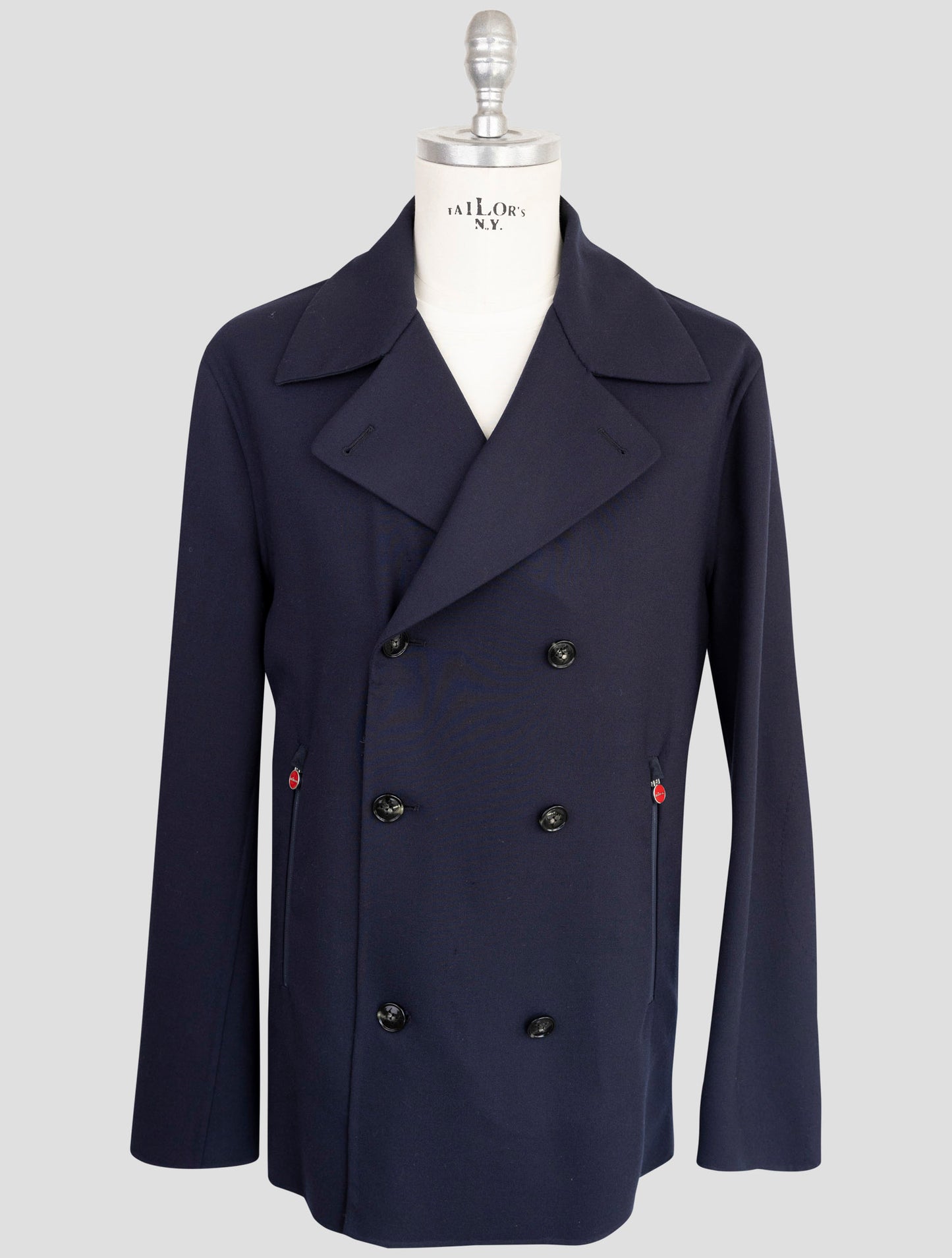 Kiton Blue Wool Ea Coat