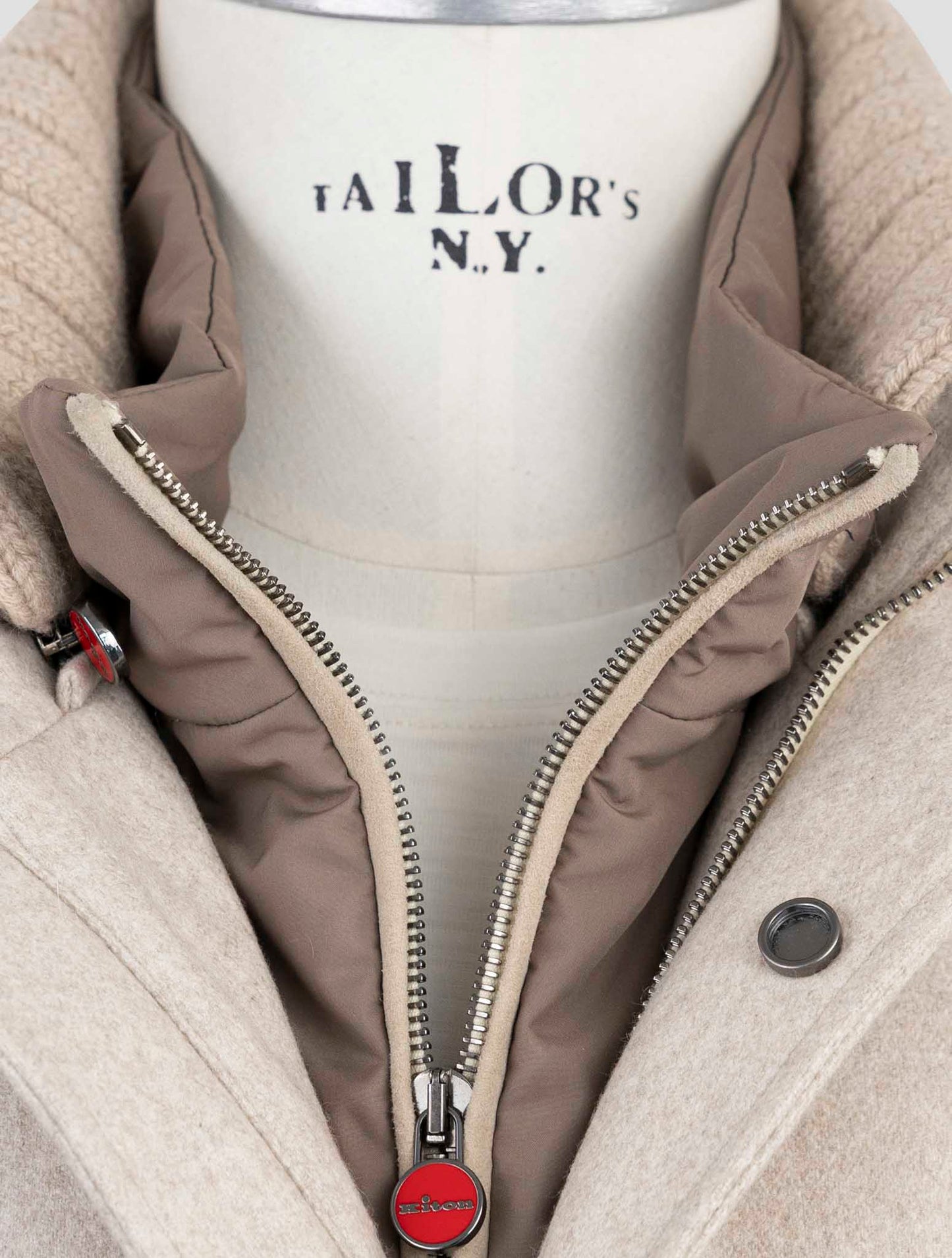 Kiton Beige Cashmere Coat