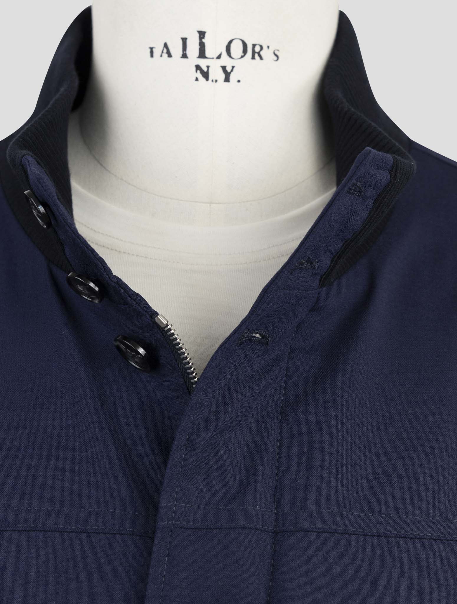 Kiton Blue Virgin Wool Pa Ea Coat