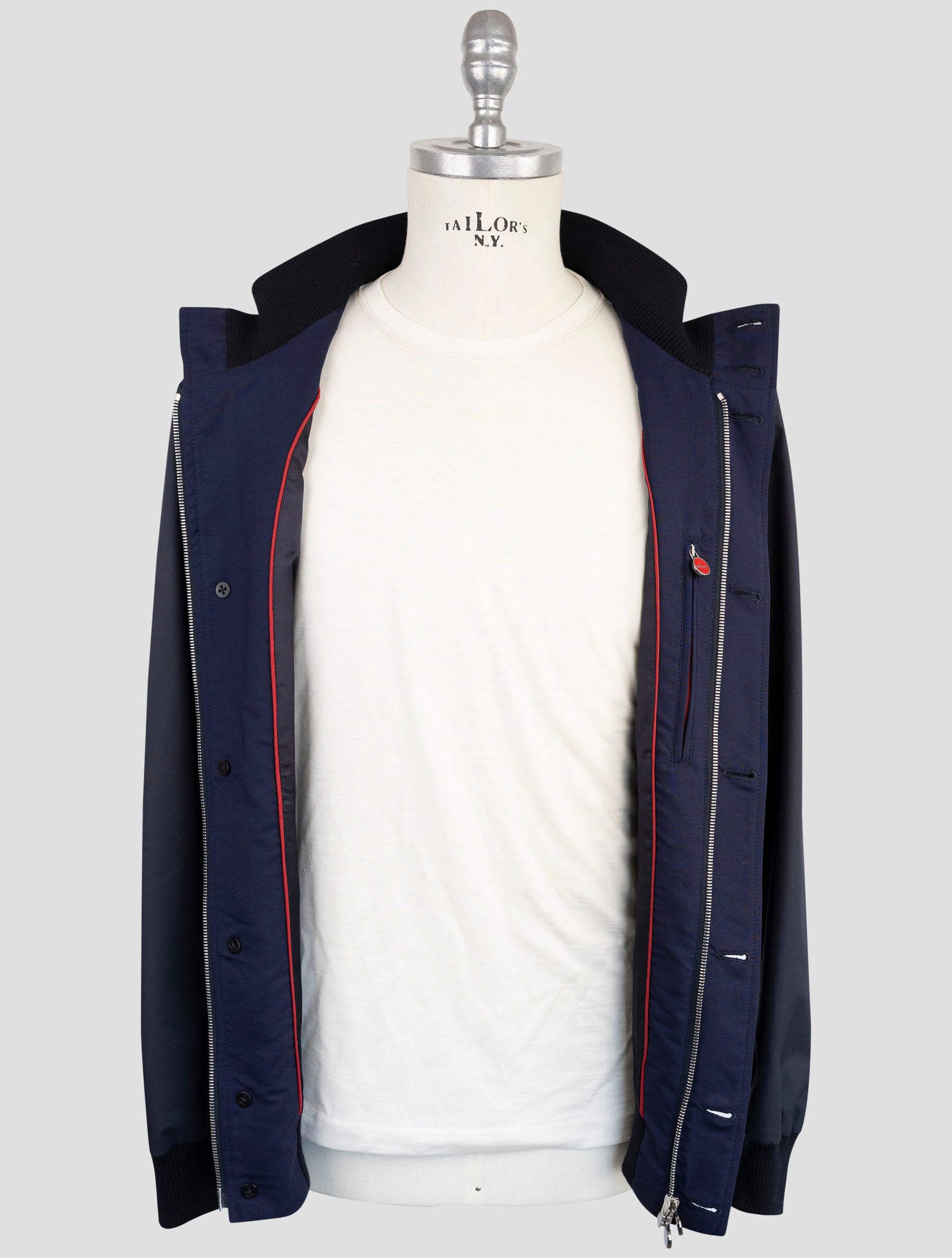 Kiton Blue Virgin Wool Pa Ea Coat