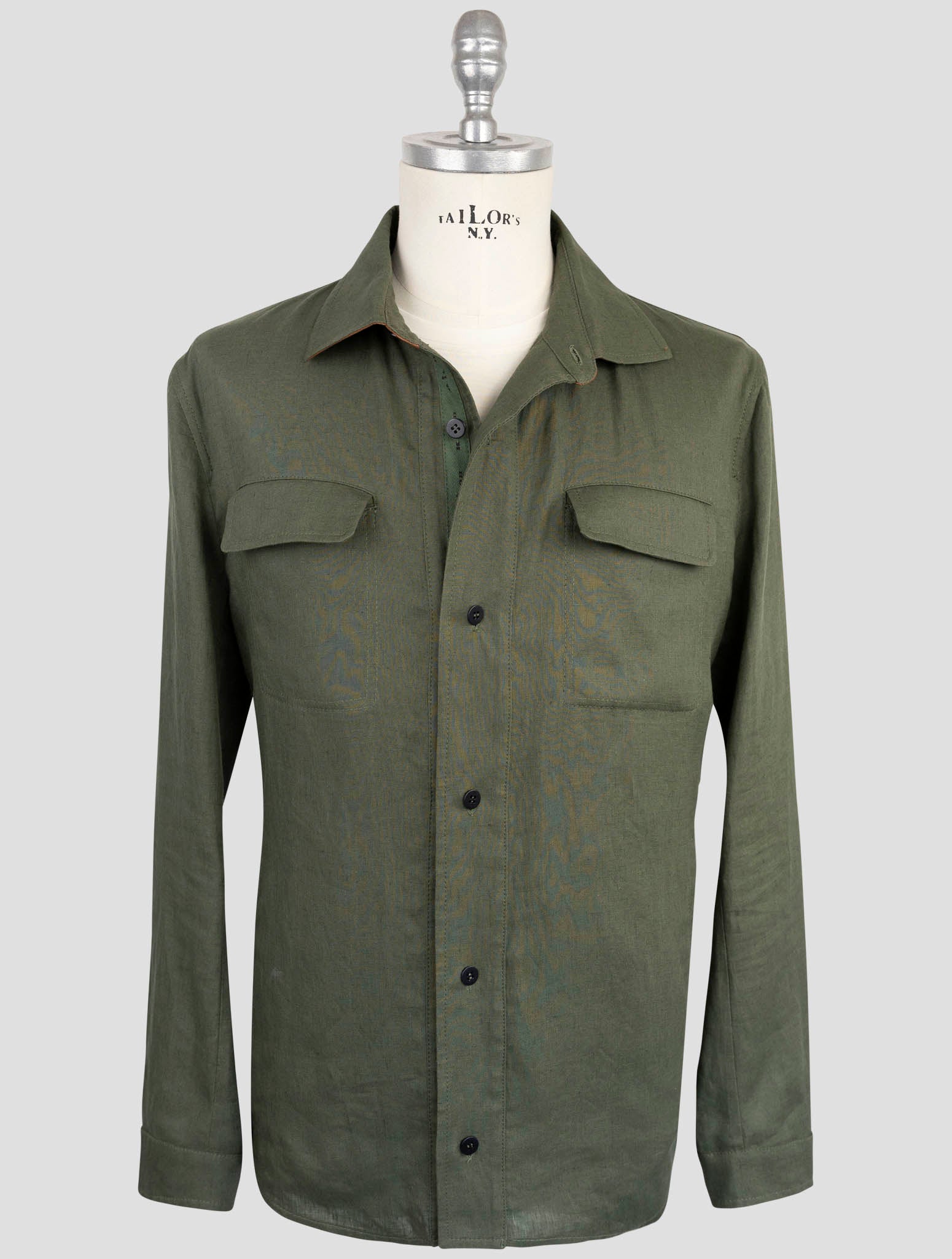 Kiton Green Linen Coat
