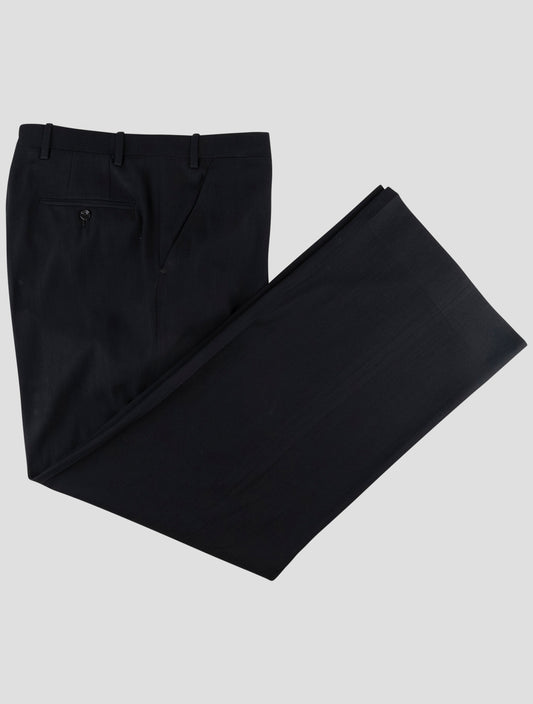 Kiton Black Virgin Wool Cotton Pants