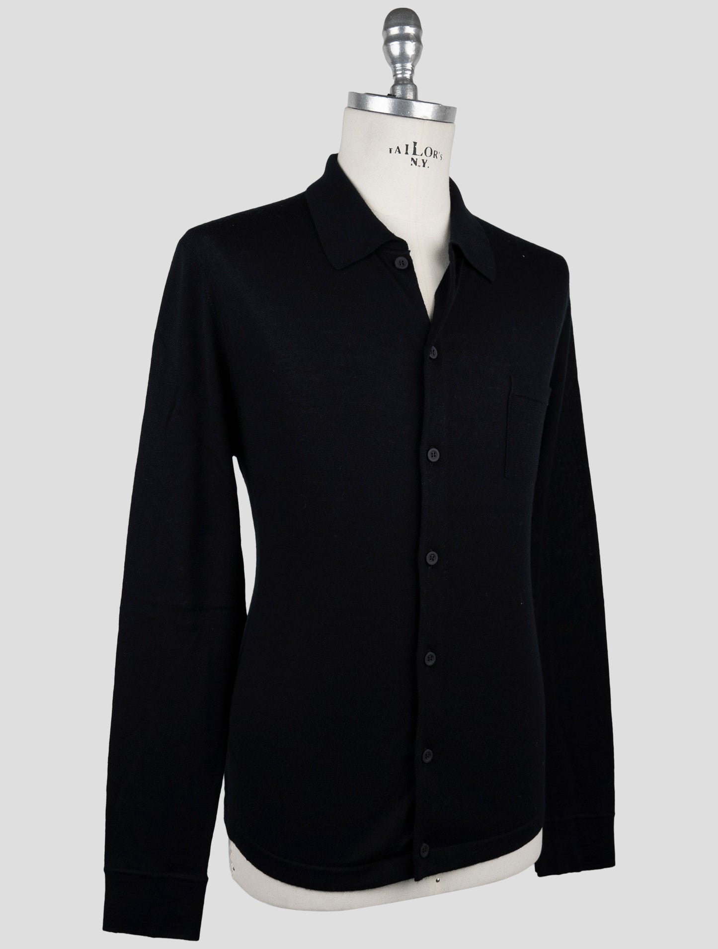 Kiton Knt Dark Blue Cotton Shirt