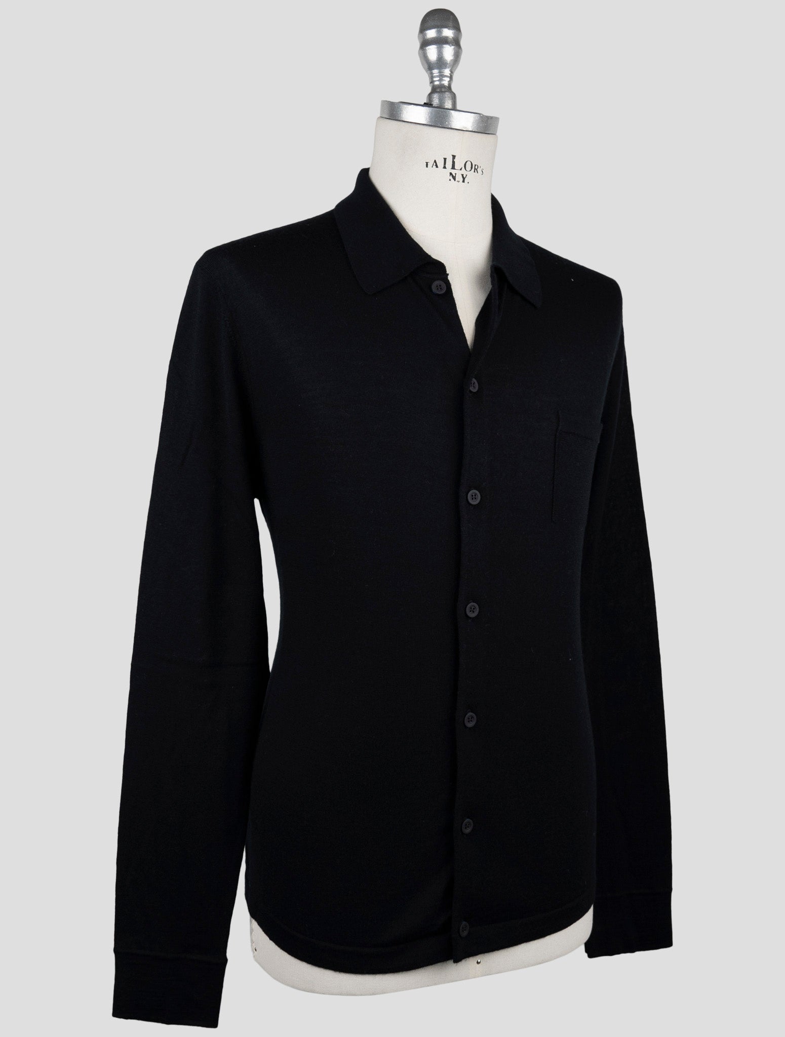Kiton Knt Dark Blue Cotton Shirt