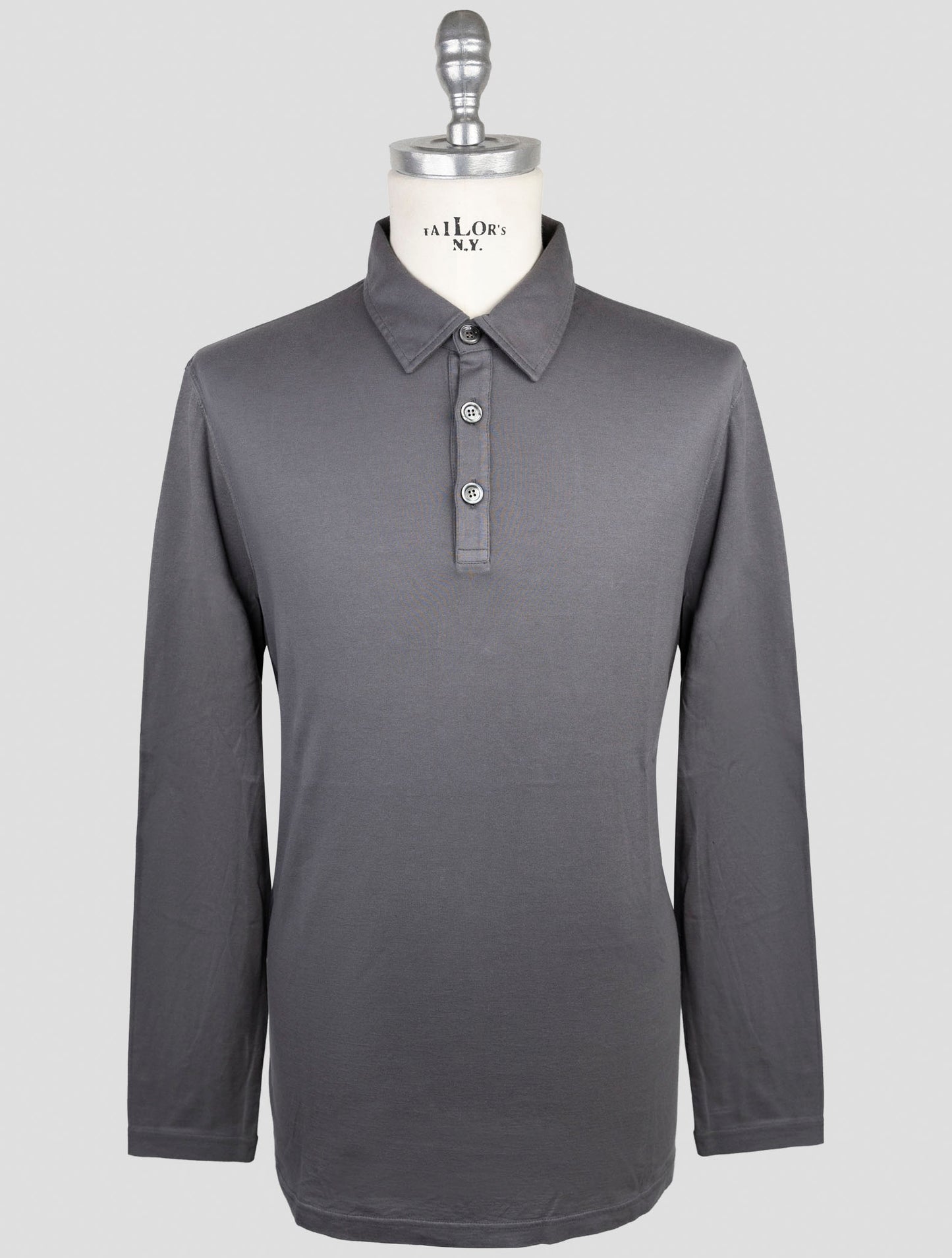 Kiton Taupe Cotton Cashmere Sweater Polo