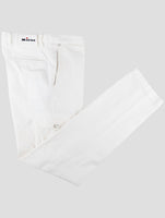 Kiton White Cotton Silk Ea Cargo Pants