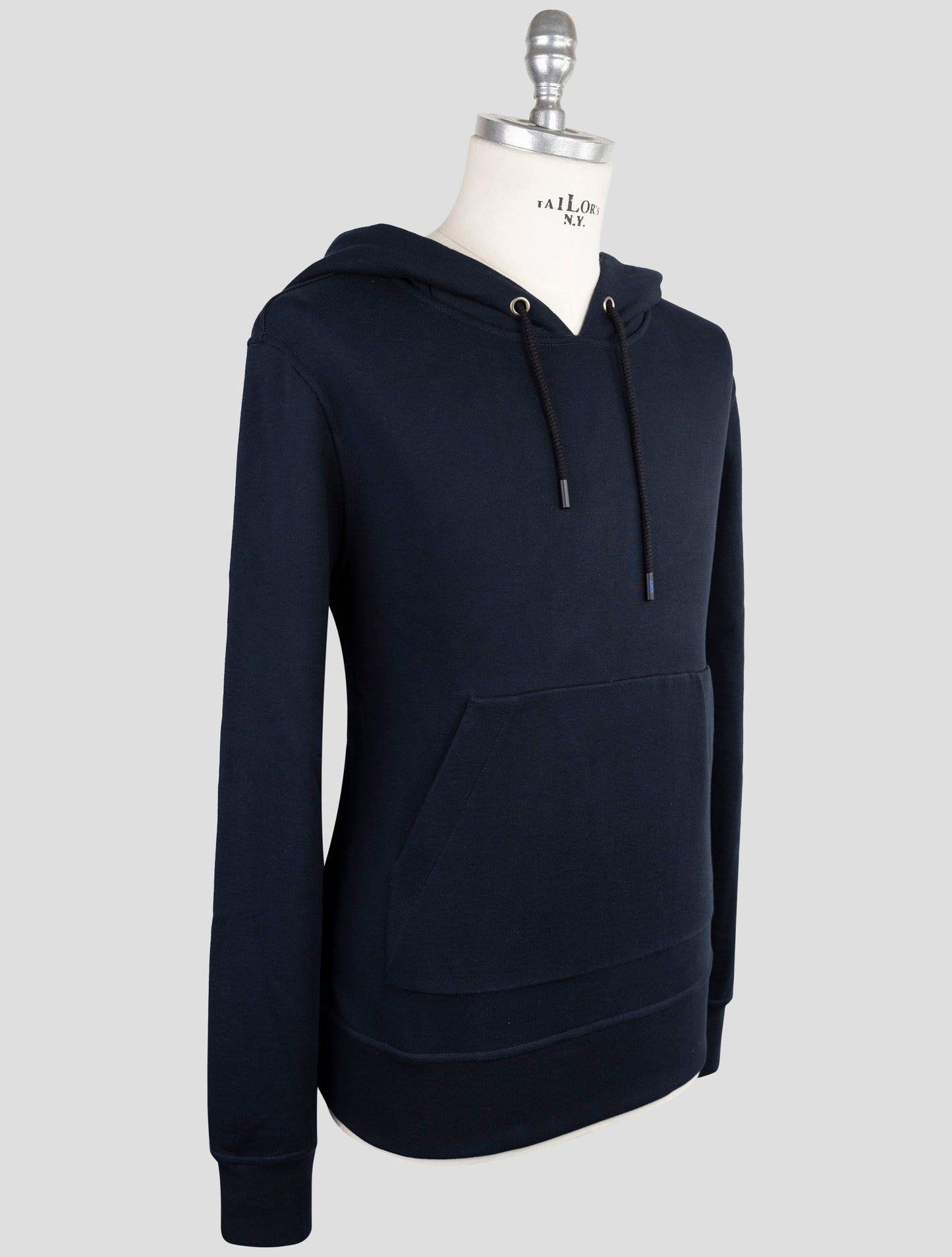 Kiton Knt Blue Cotton  Sweater Hoodie