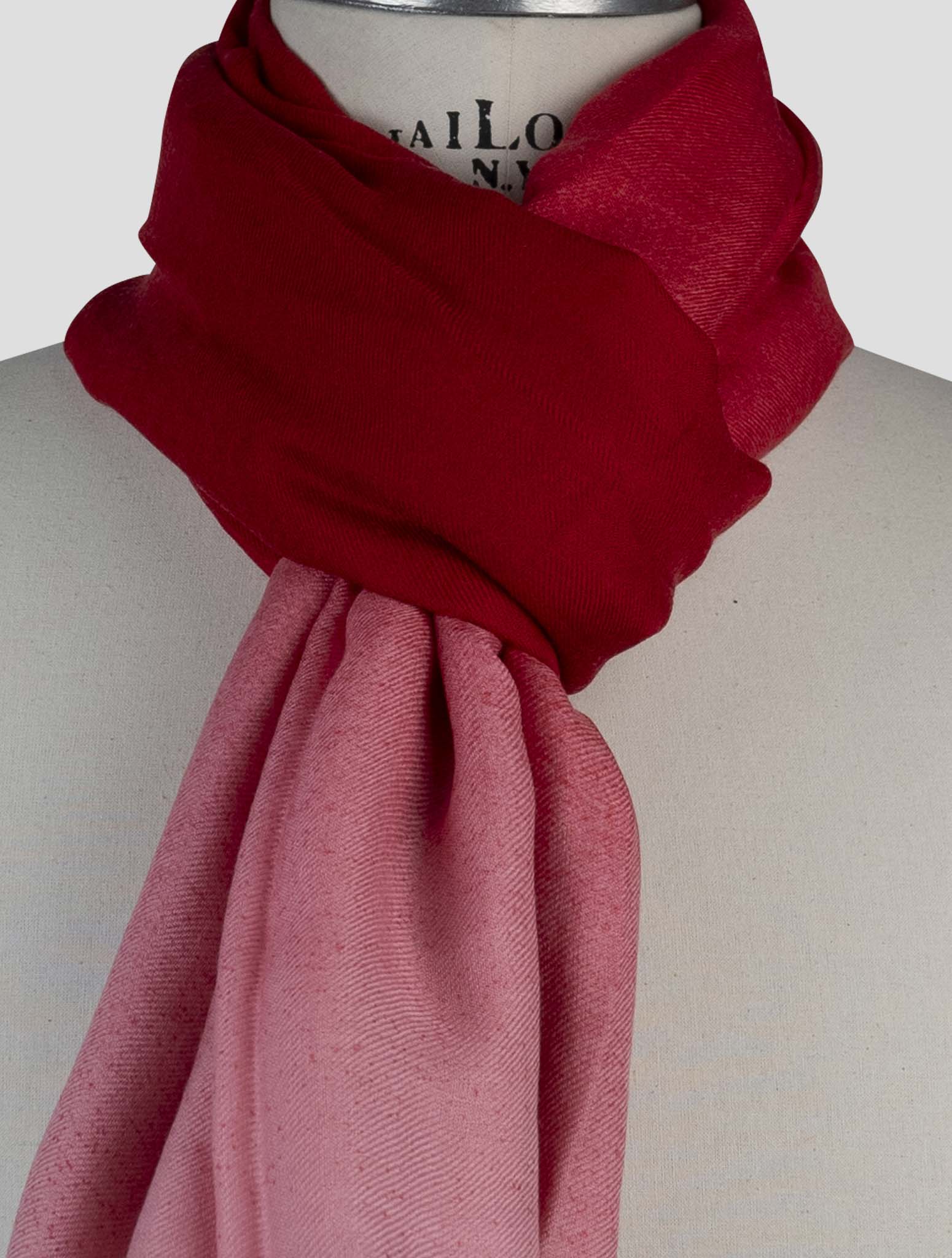 Kiton Red Wool Cashmere Silk Scarf