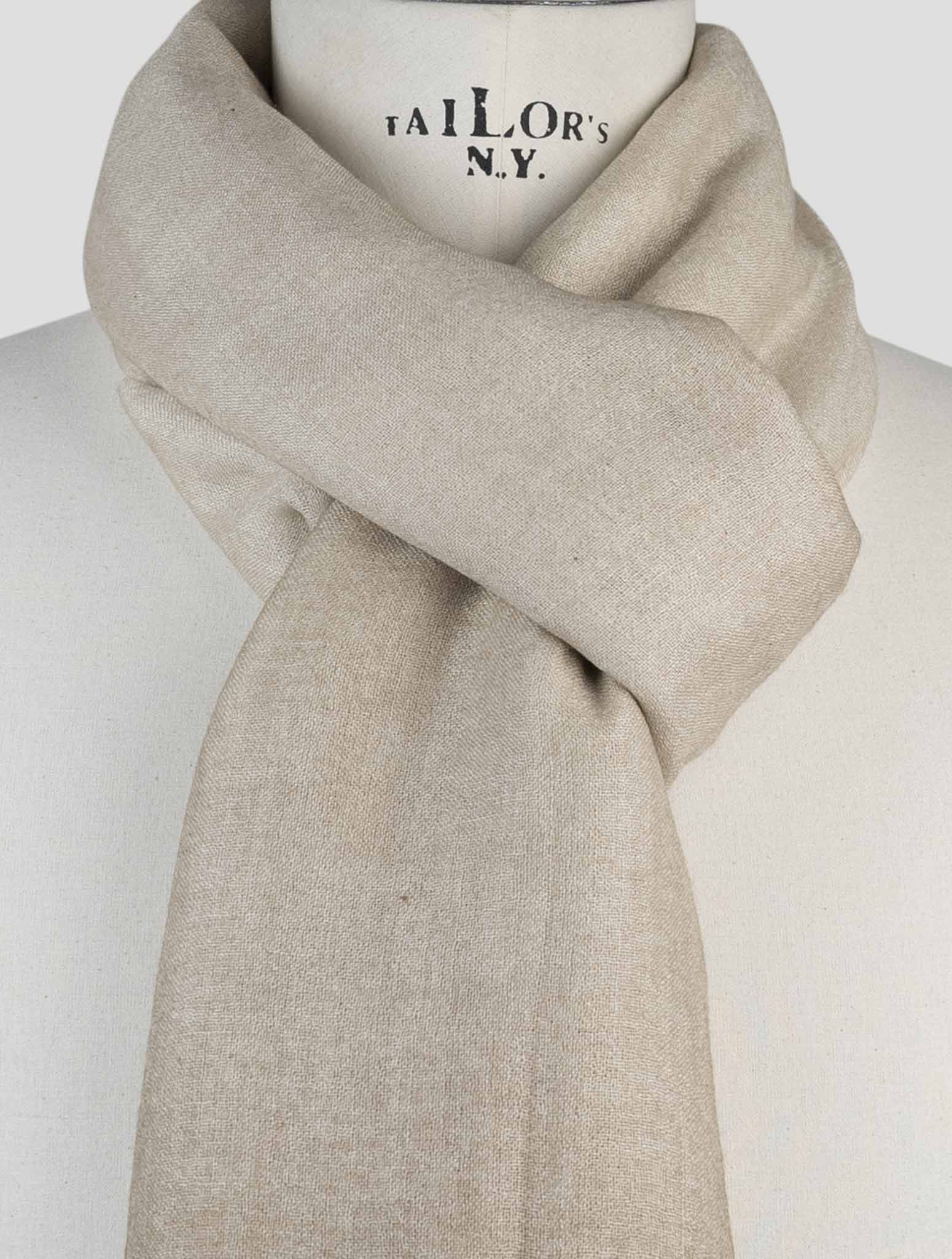 Kiton Beige Cashmere Silk Scarf
