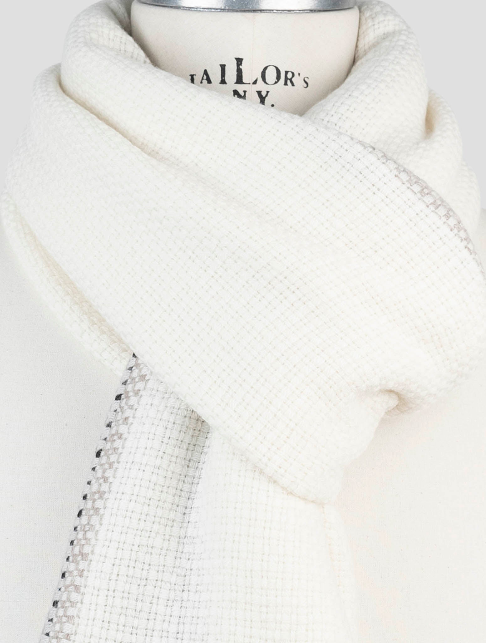 Kiton White Cashmere Scarf