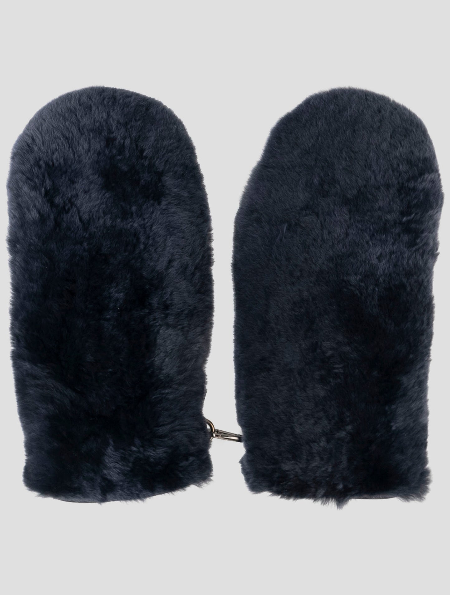 Kiton Blue Leather Rabbit Gloves