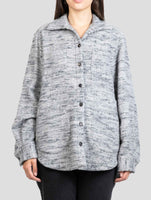 Kiton Gray Virgin Wool Cashmere Pa Shirt