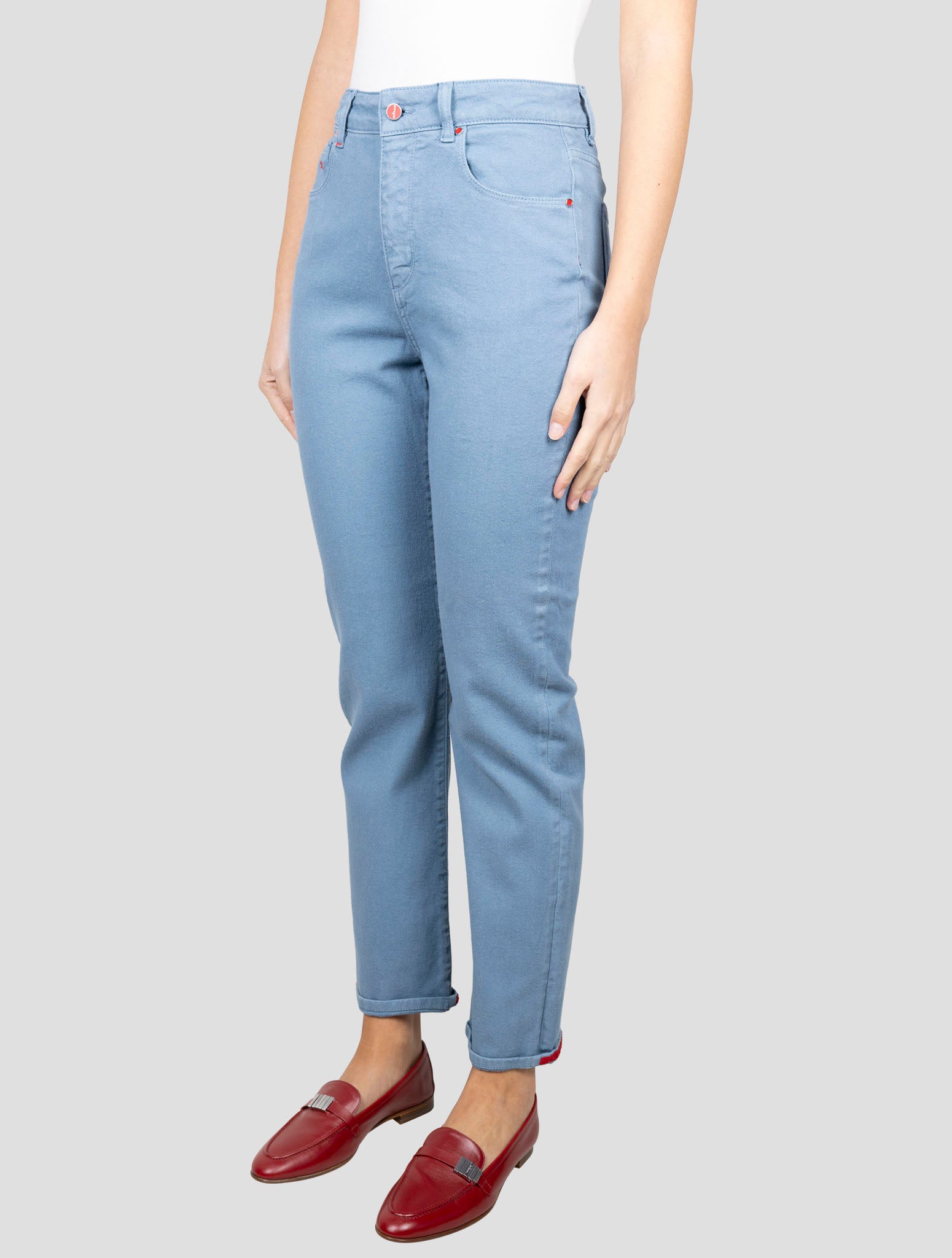 Kiton Light Blue Cotton Jeans