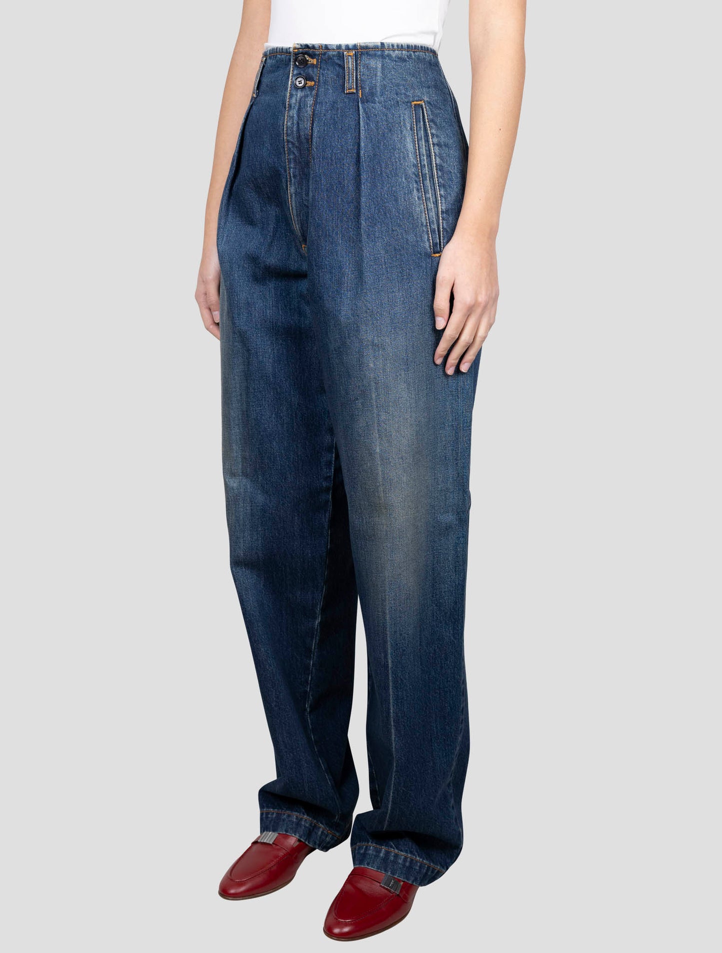 Kiton Blue Cotton Jeans