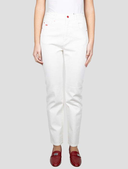 Kiton White Cotton Cashmere Ea Jeans