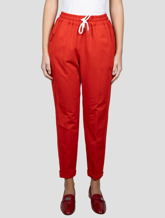 Kiton Red Cotton Ea Pants