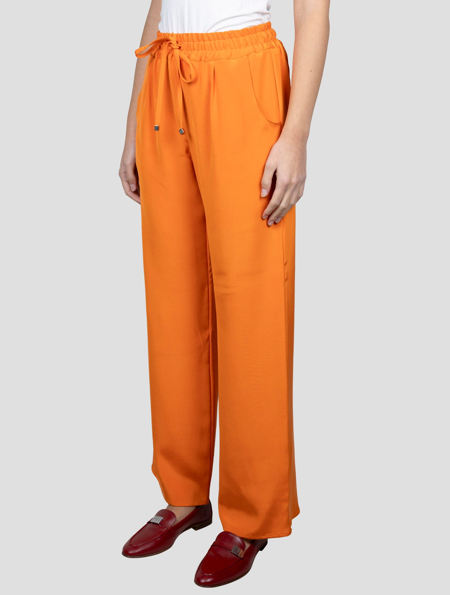 Kiton Orange Silk Ea Pants