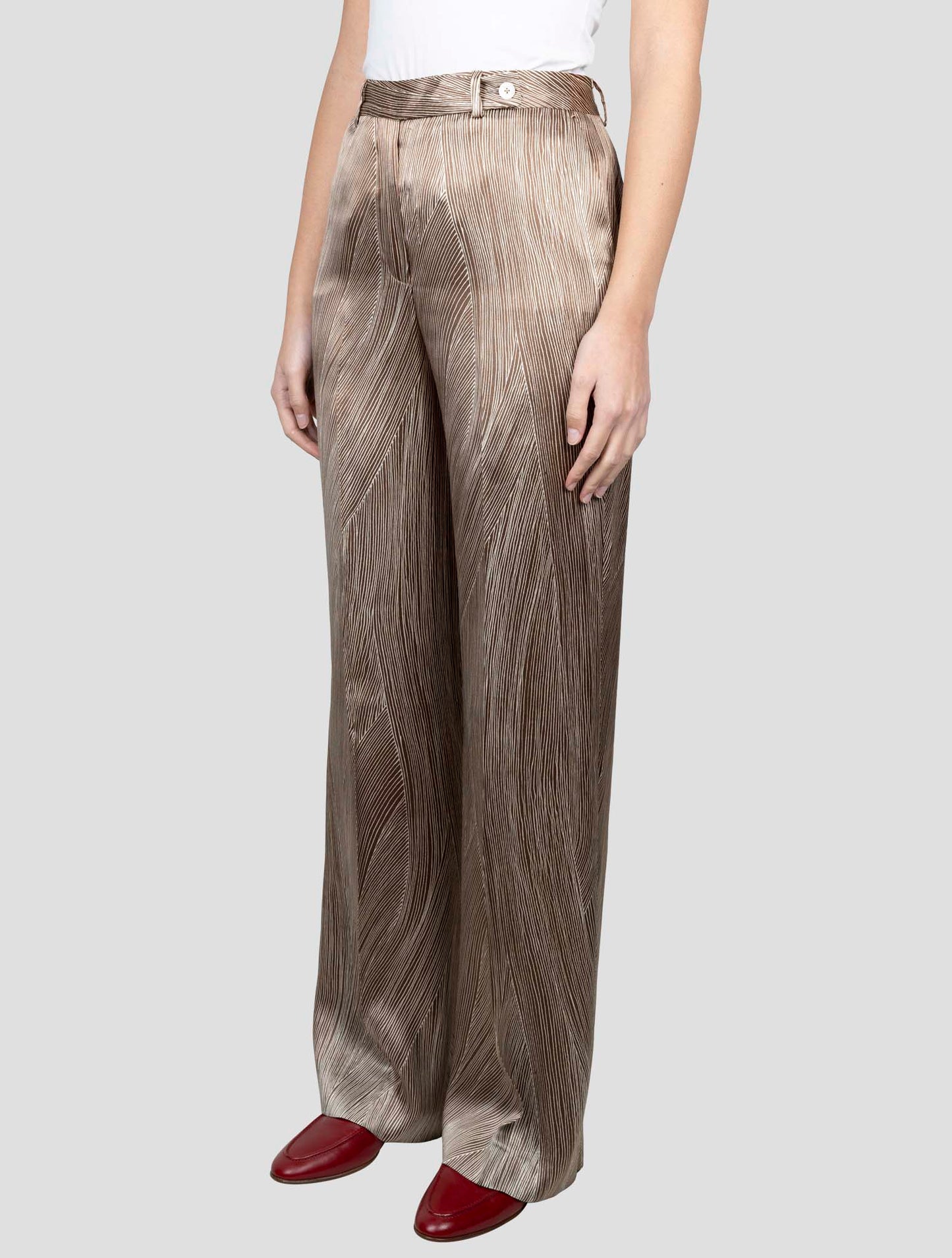 Kiton Brown Silk Pants