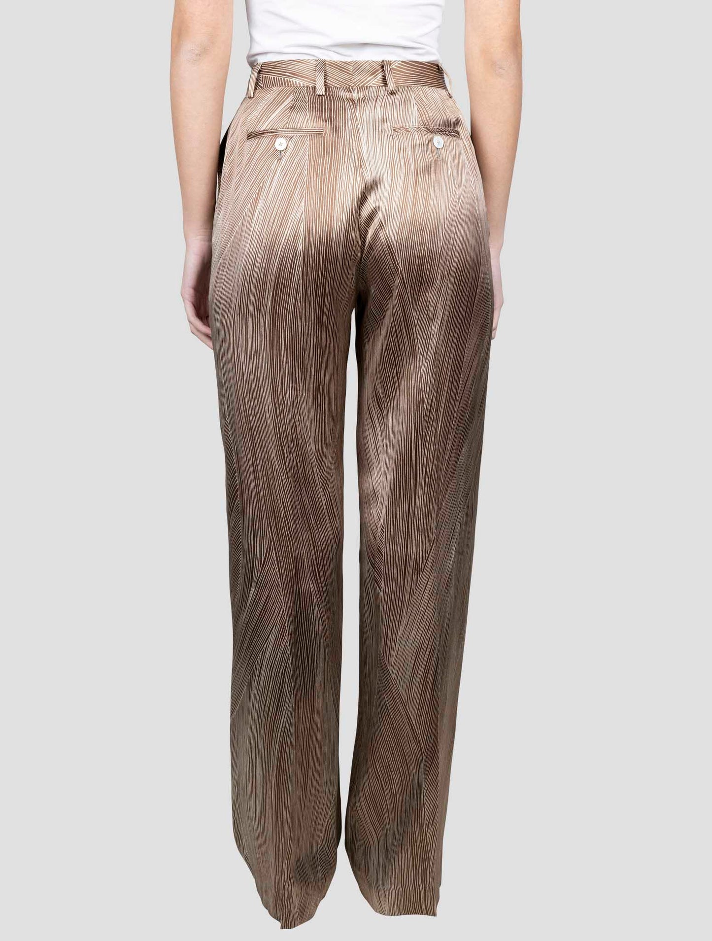 Kiton Brown Silk Pants