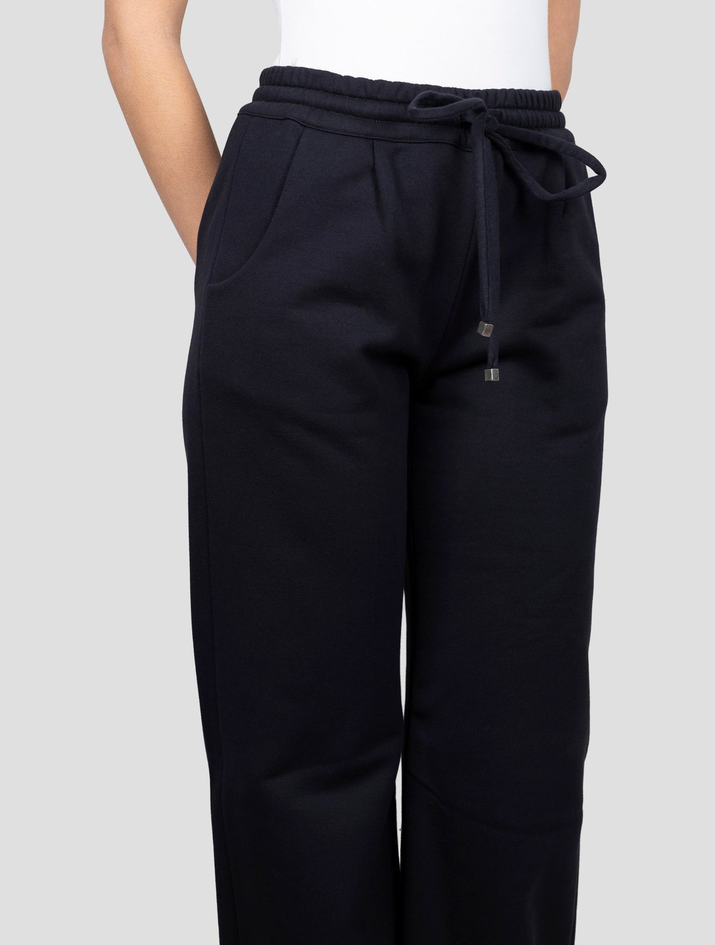 Kiton Black Cotton Cashmere Pants