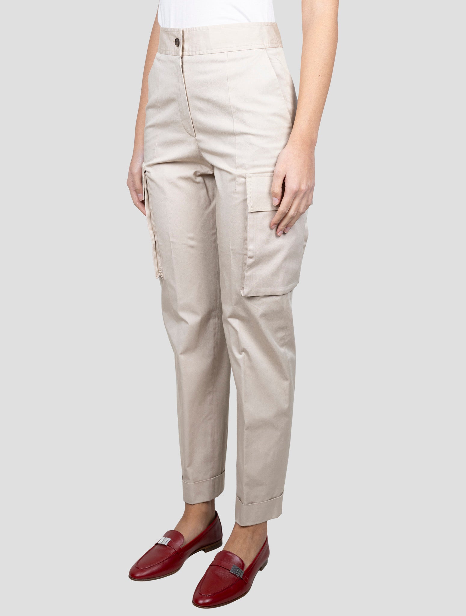 Kiton Beige Lyocell Silk Viscose Ea Cargo Pants