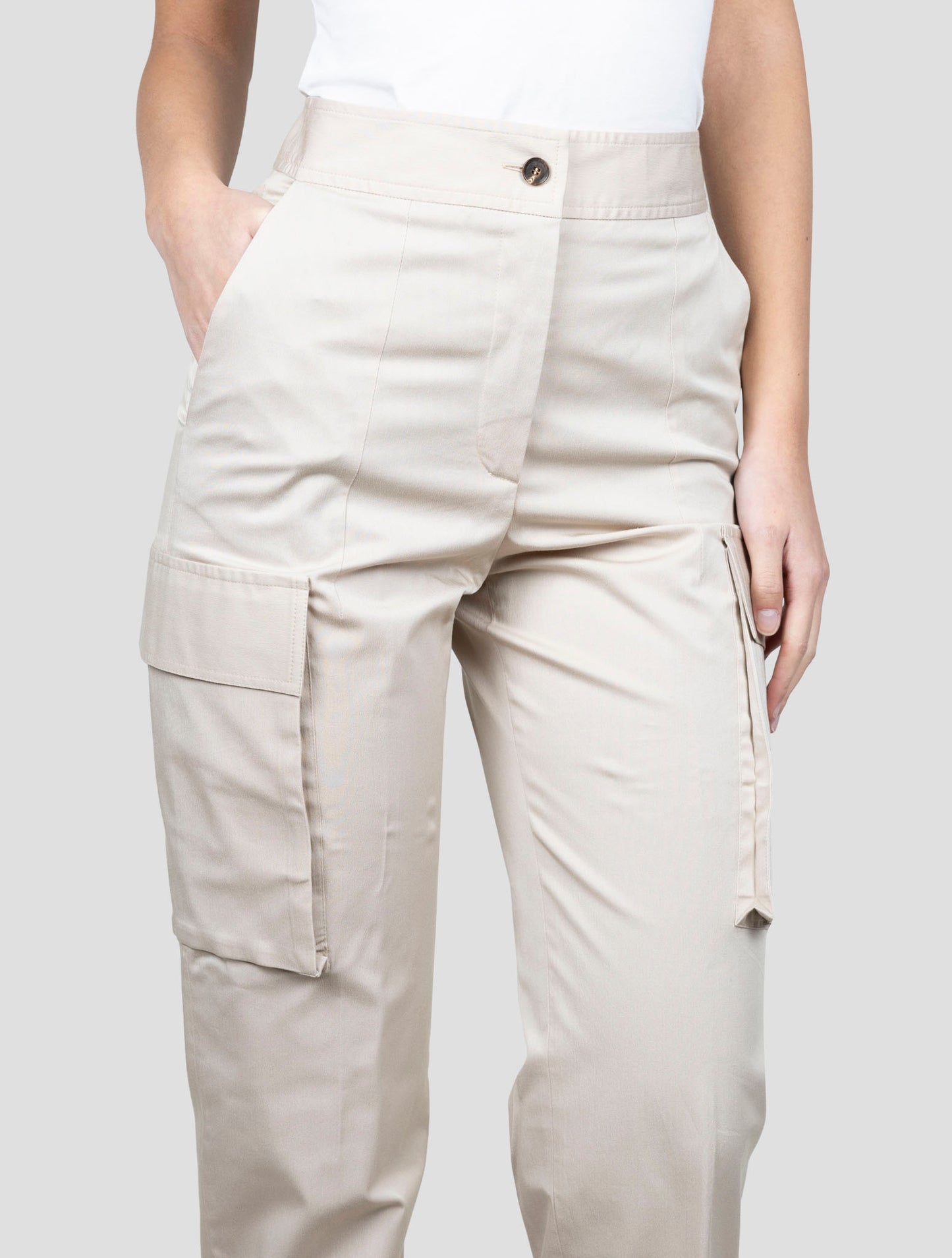 Kiton Beige Lyocell Silk Viscose Ea Cargo Pants