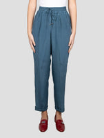 Kiton Green Silk Ea Pants