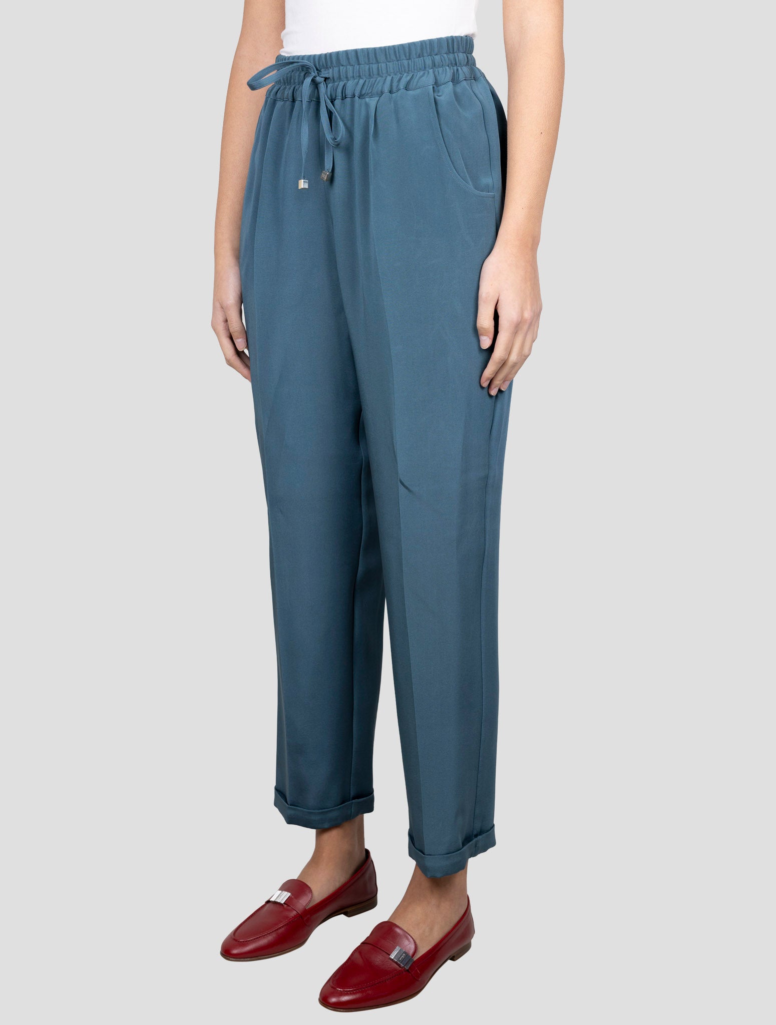 Kiton Green Silk Ea Pants