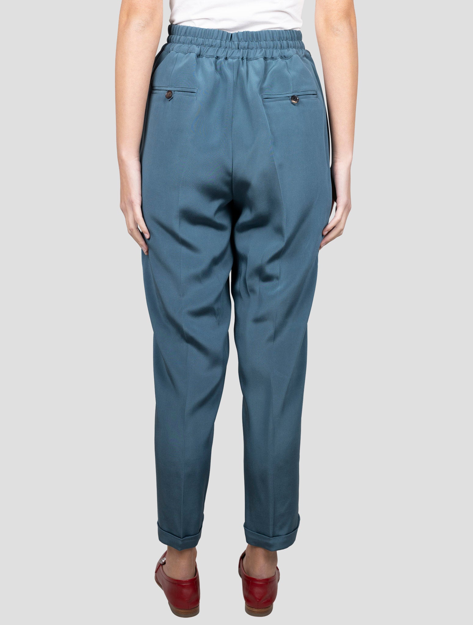 Kiton Green Silk Ea Pants