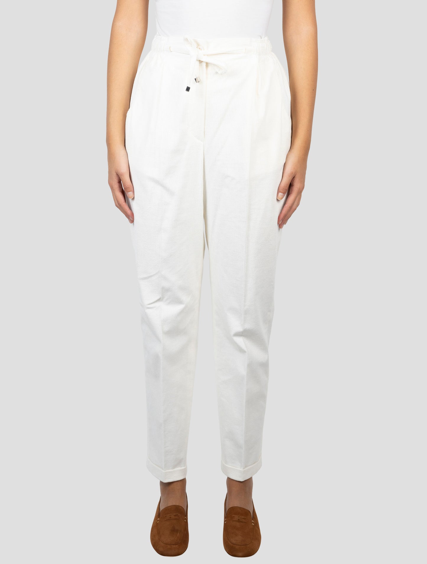 Kiton White Cotton Cashmere Ea Pants
