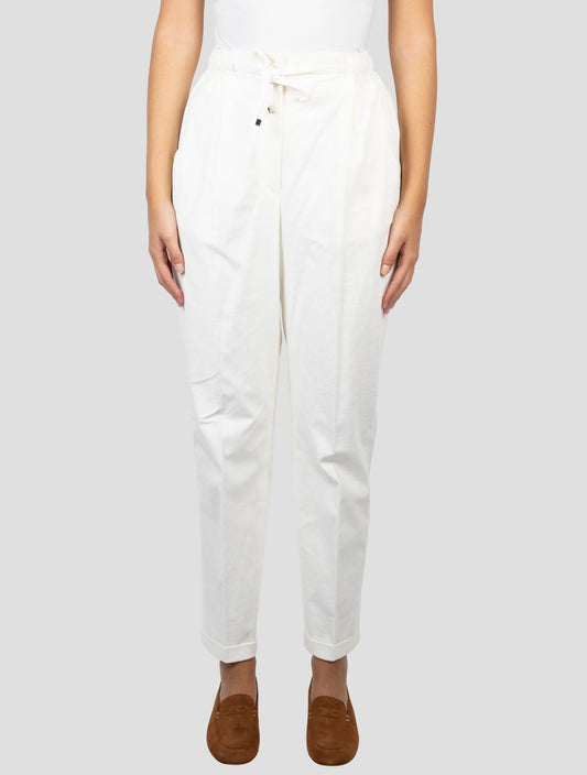 Kiton White Cotton Cashmere Ea Pants