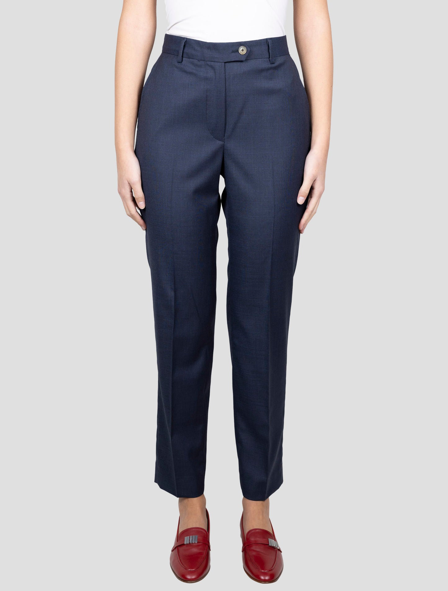 Kiton Blue Virgin Wool Ea Pants