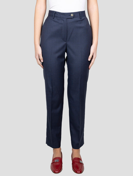 Kiton Blue Virgin Wool Ea Pants