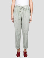 Kiton Green Cotton Velvet Pants