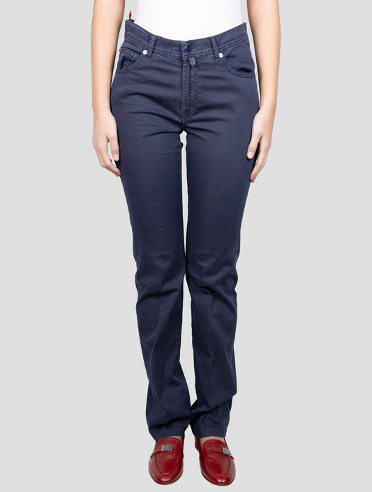 Kiton Blue Cotton Silk Ea Jeans