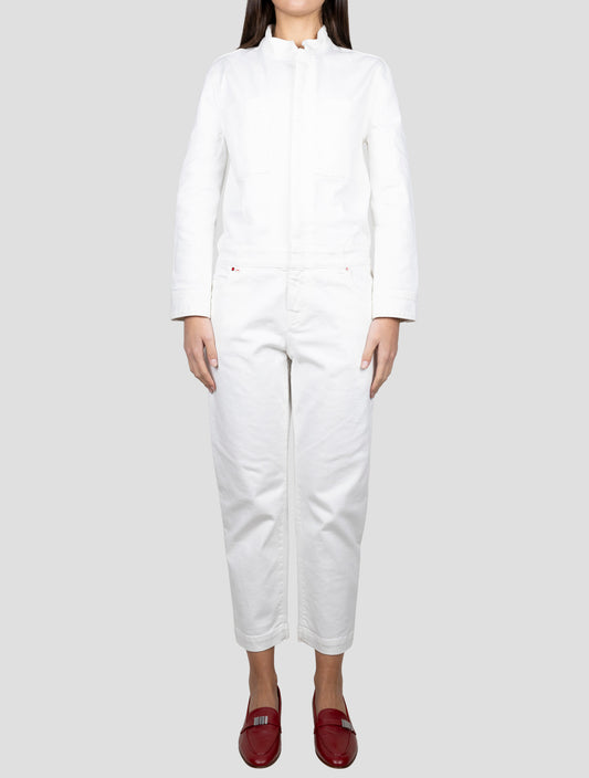 Kiton White Cotton Ea Jumpsuit