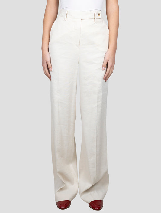 Kiton Beige Linen Viscose Ea Pants