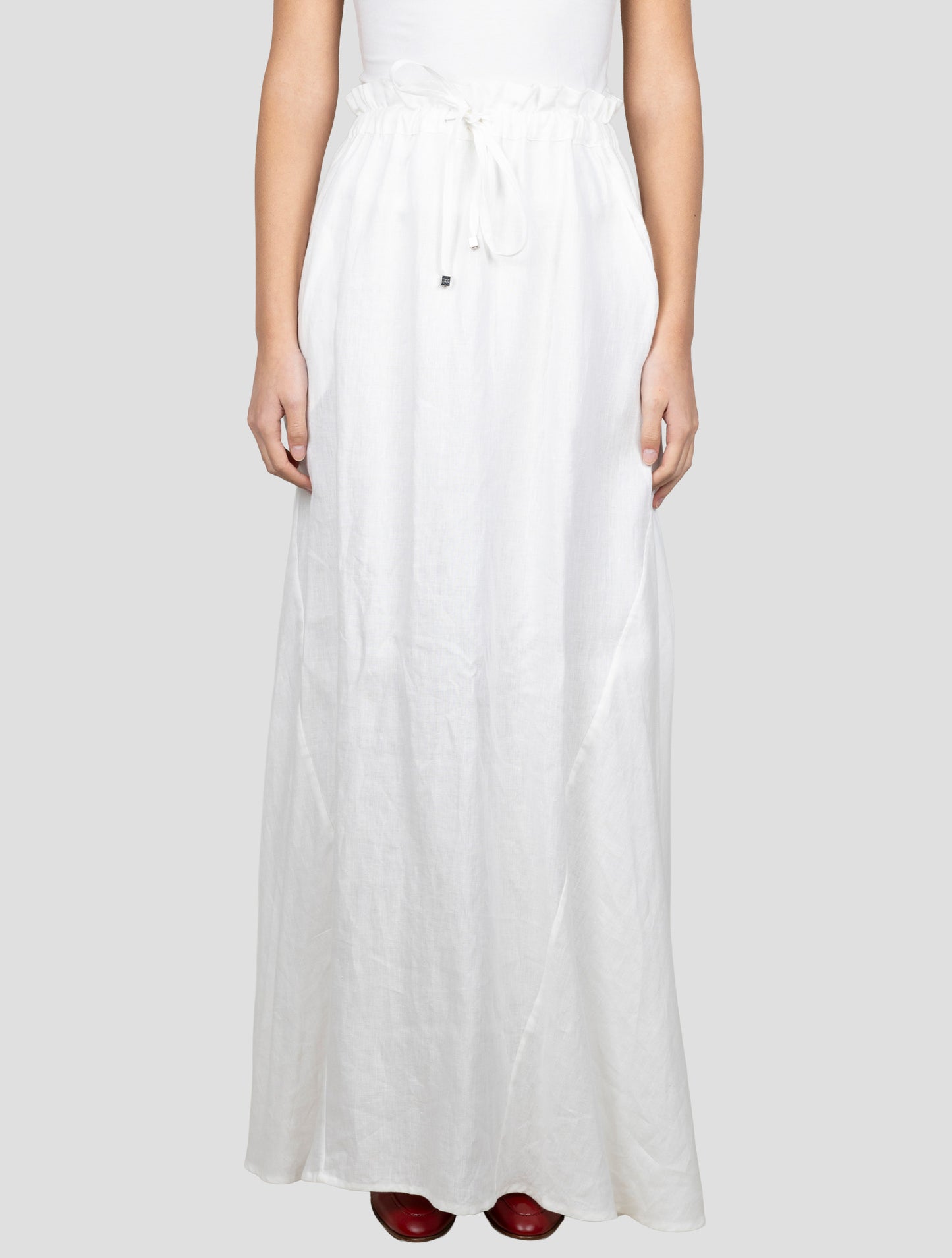 Kiton White Linen Skirt