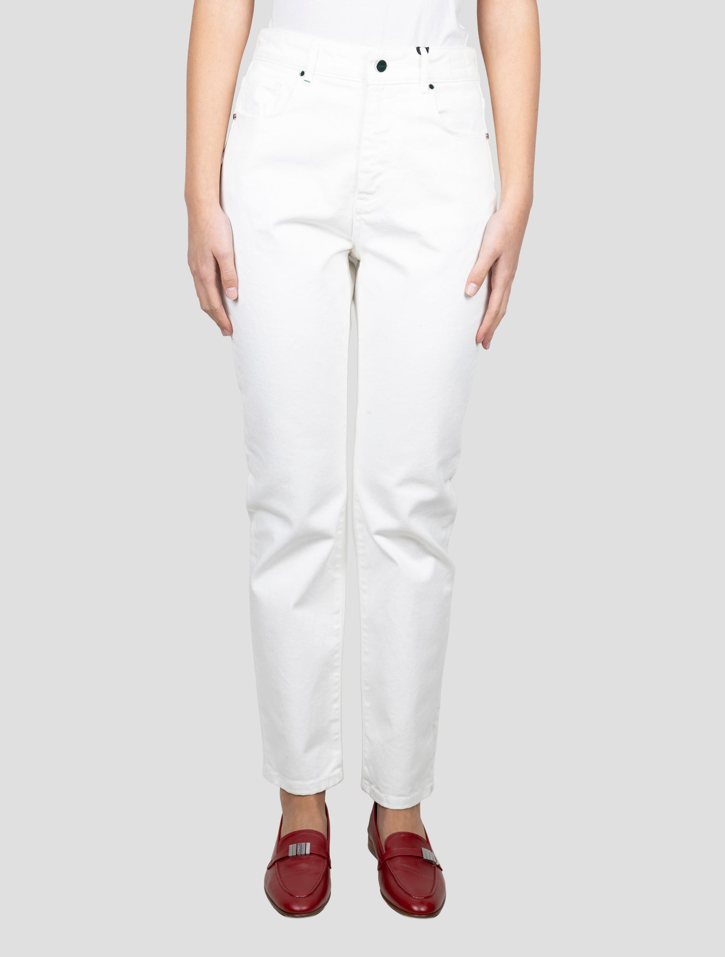 Kiton White Cotton Ea Jeans