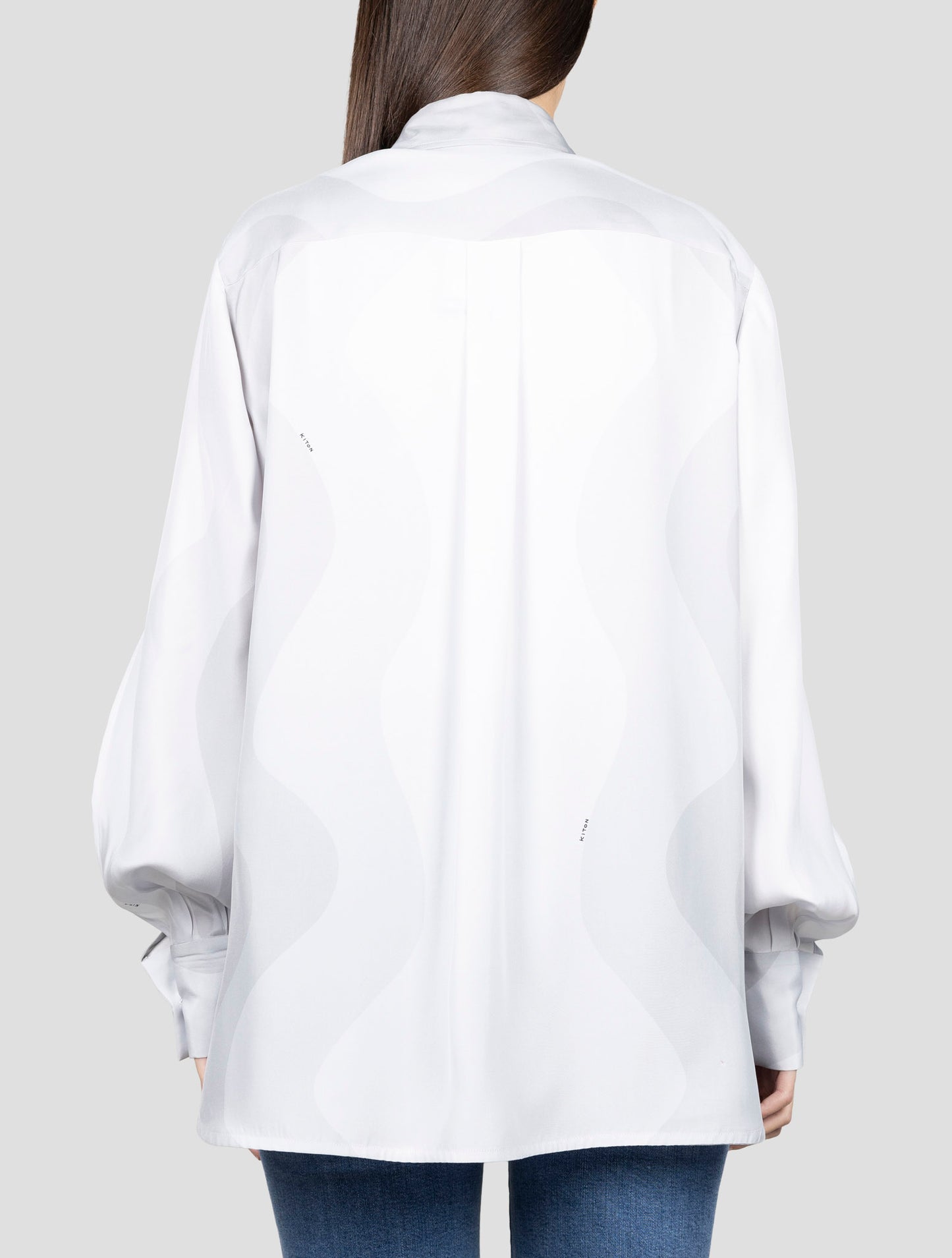 Kiton Gray Silk Shirt