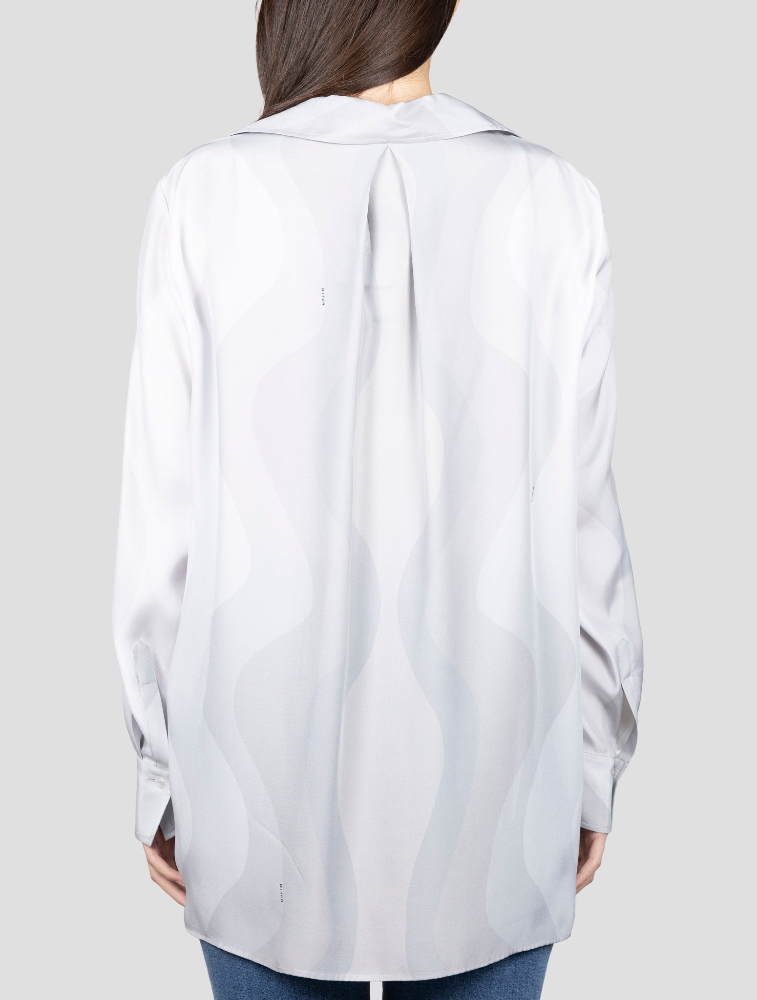 Kiton Gray Silk Shirt