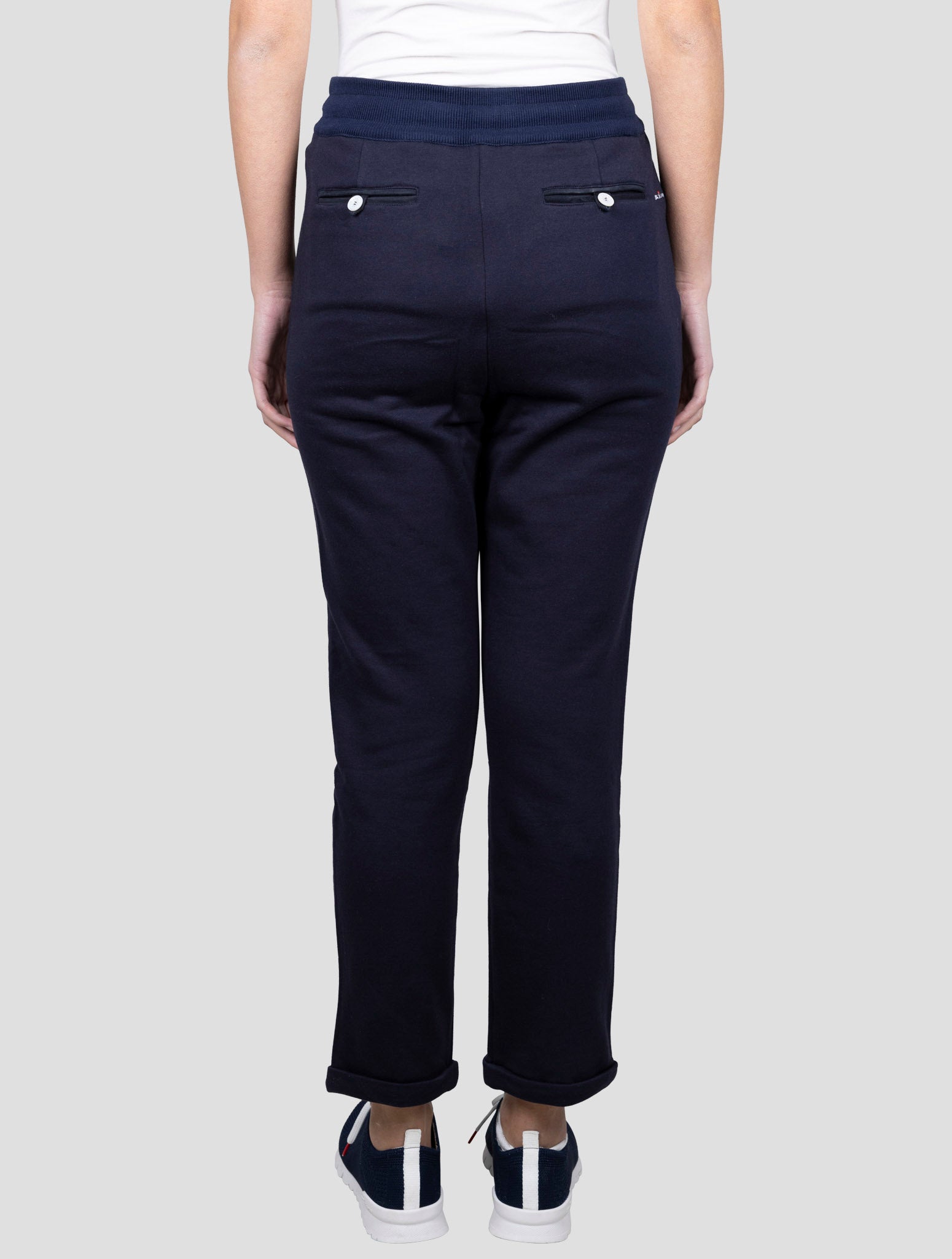 Kiton White Cotton Cashmere Pants