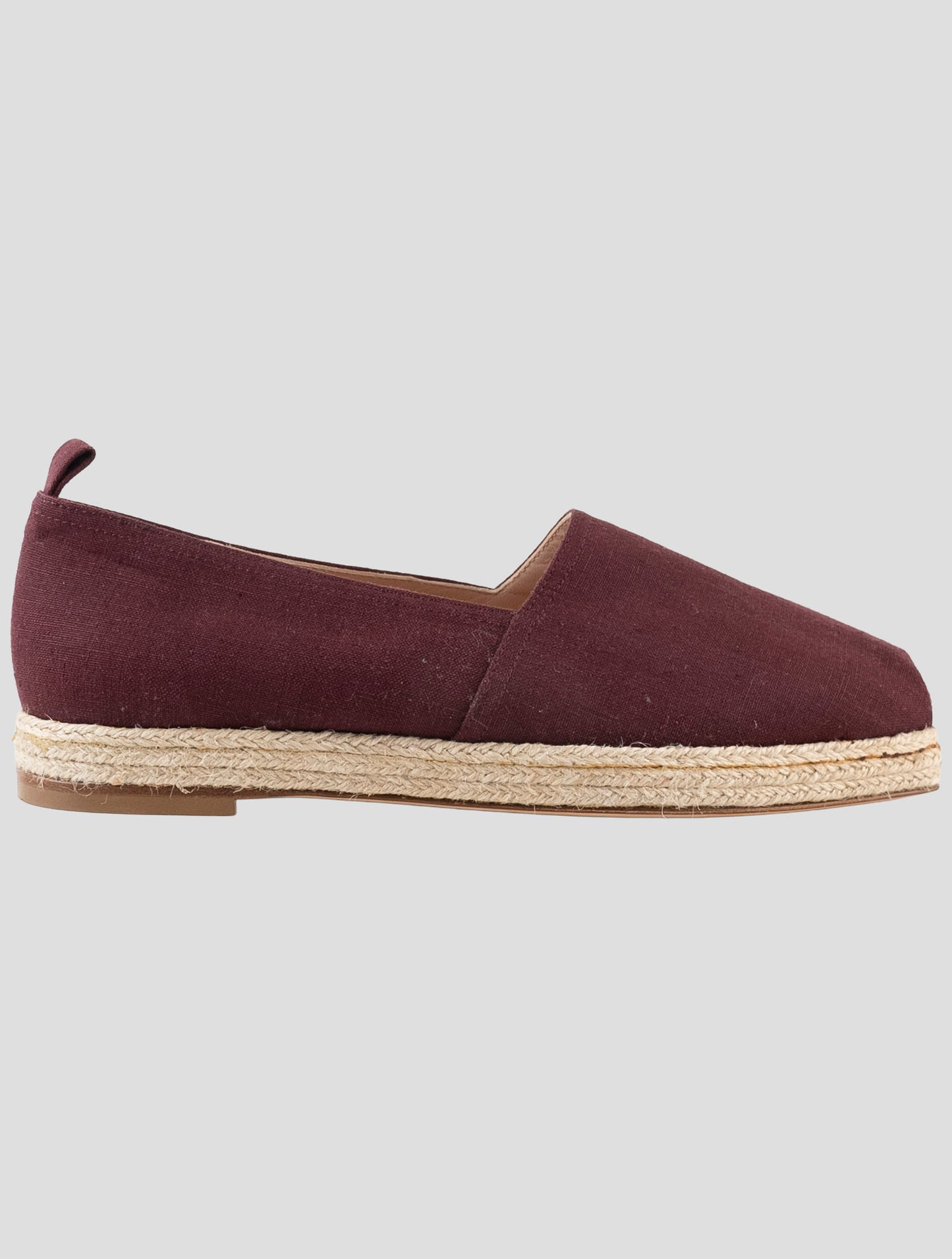 Kiton Burgundy Linen Espadrillas