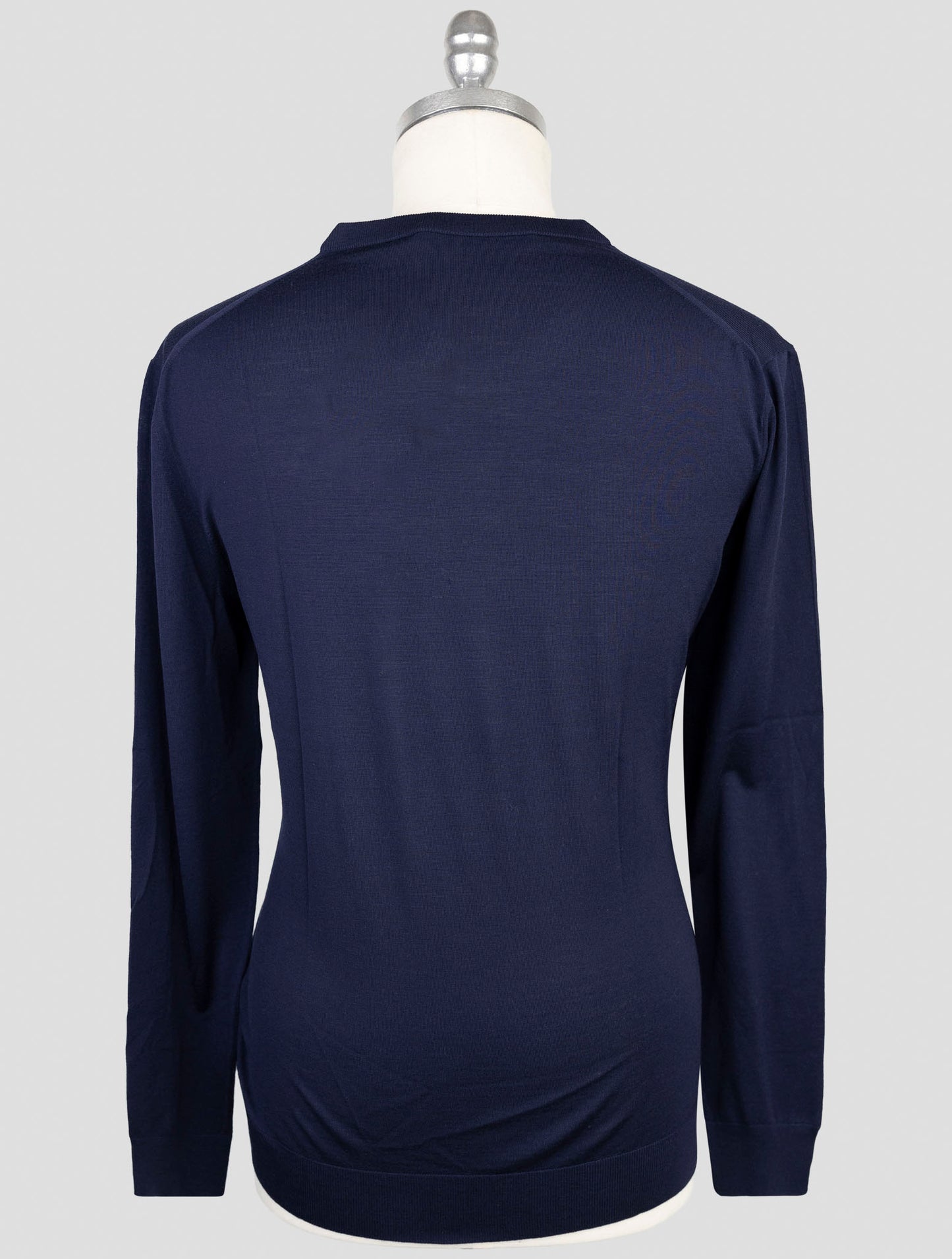Kiton Blue Wool 14 Micron Sweater Crewneck