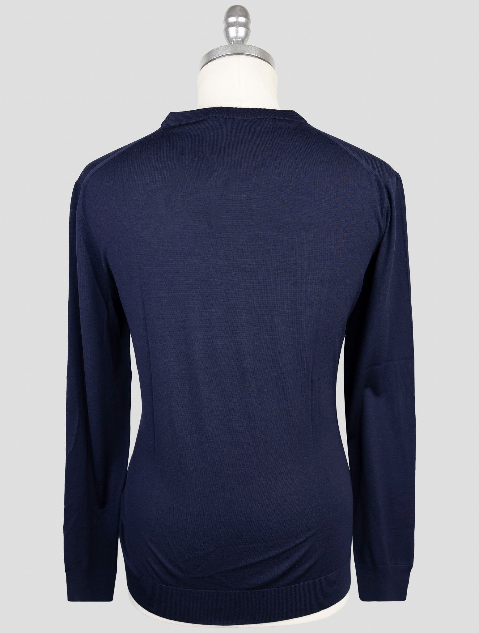 Kiton Blue Wool 14 Micron Sweater Crewneck