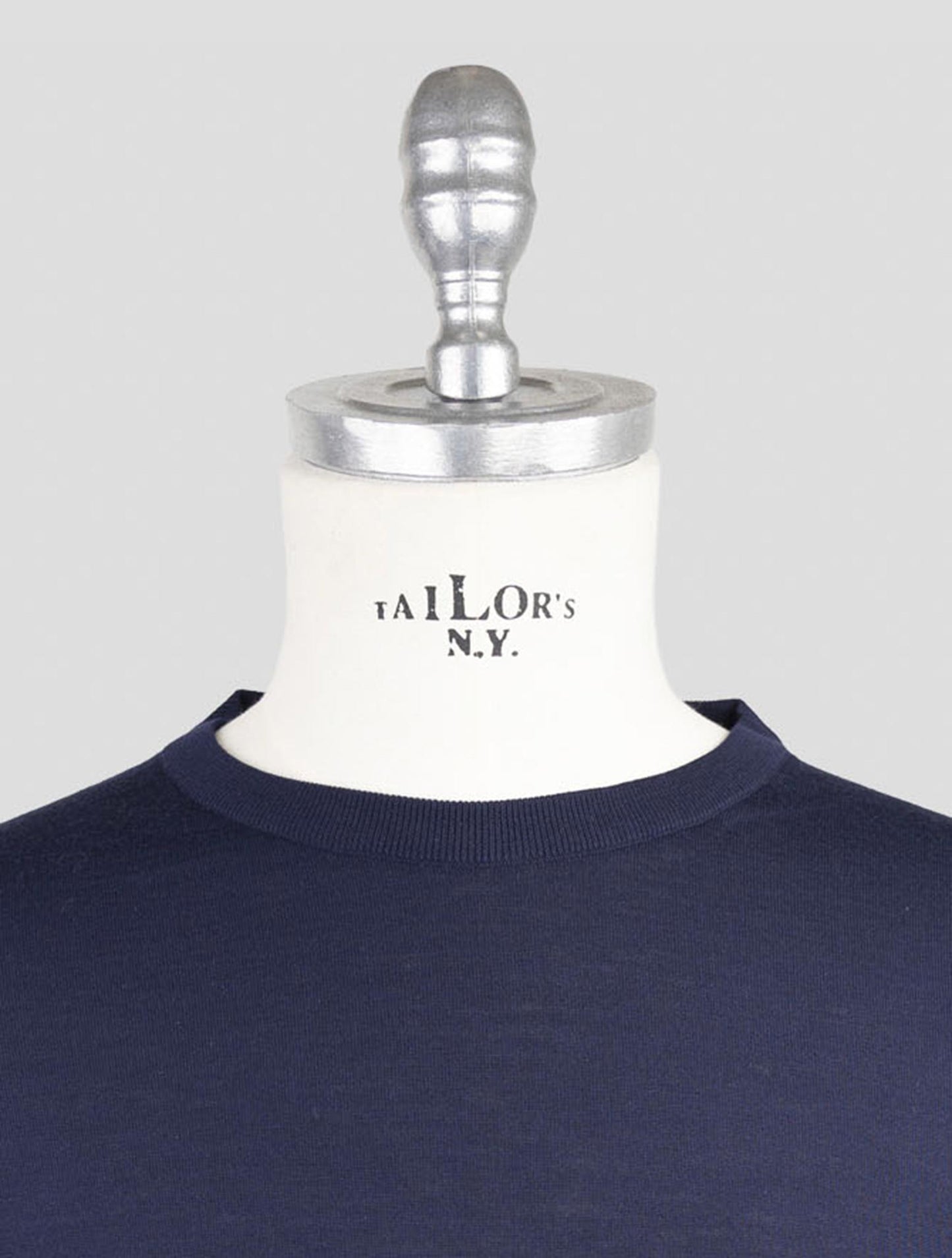 Kiton Blue Wool 14 Micron Sweater Crewneck