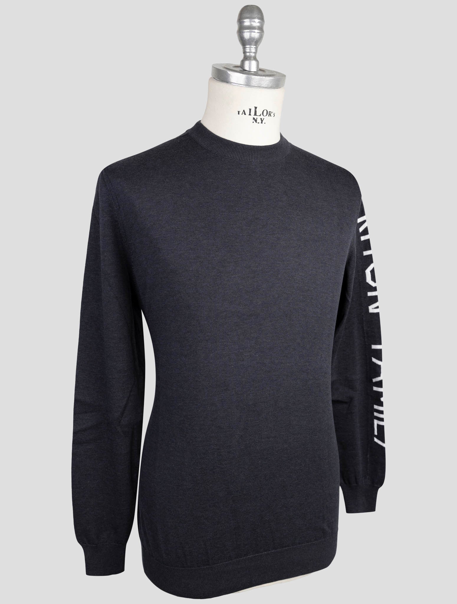 Kiton Gray  Cotton Sweater Crewneck
