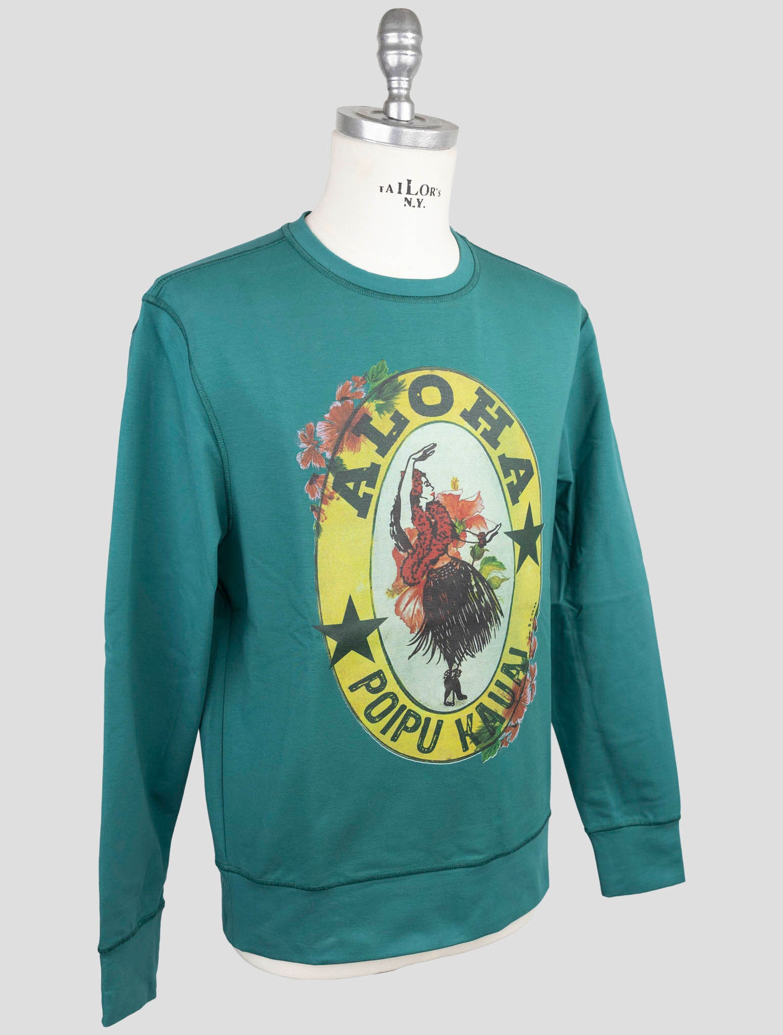 Kiton Green  Cotton Ea Sweater Crewneck