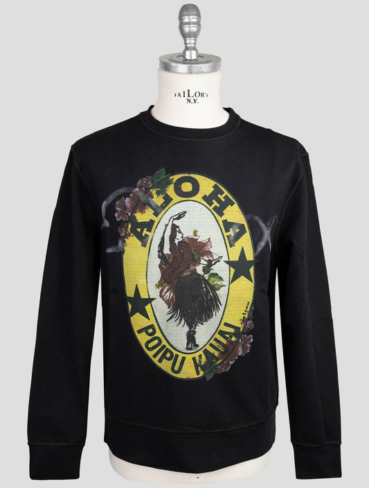 Kiton Black  Cotton Ea Sweater Crewneck