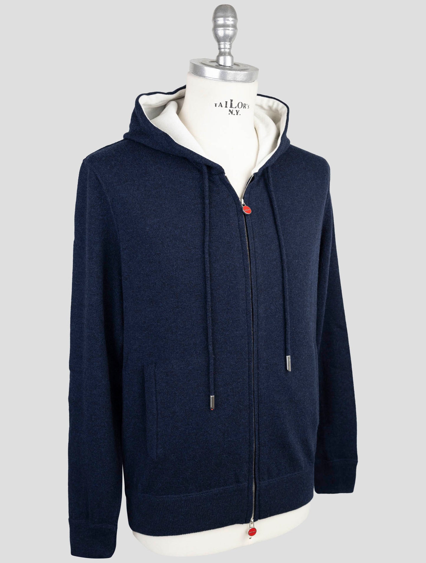 Kiton Blue Cashmere Sweater Full Zip